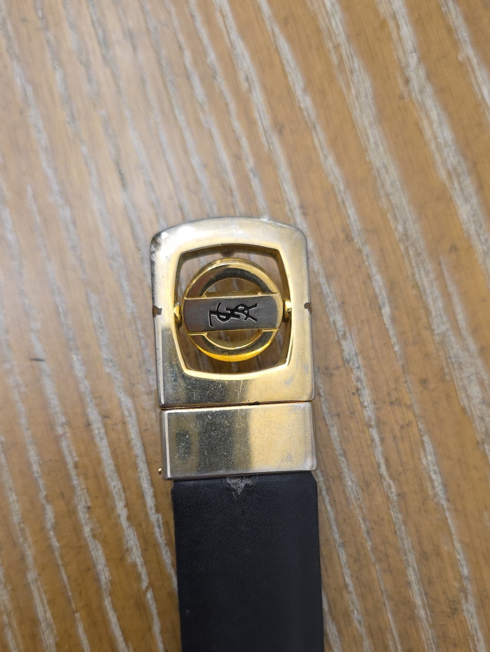 Authentic Vintage YSL Reversible Spinner Logo Belt 39" - Picture 8 of 9